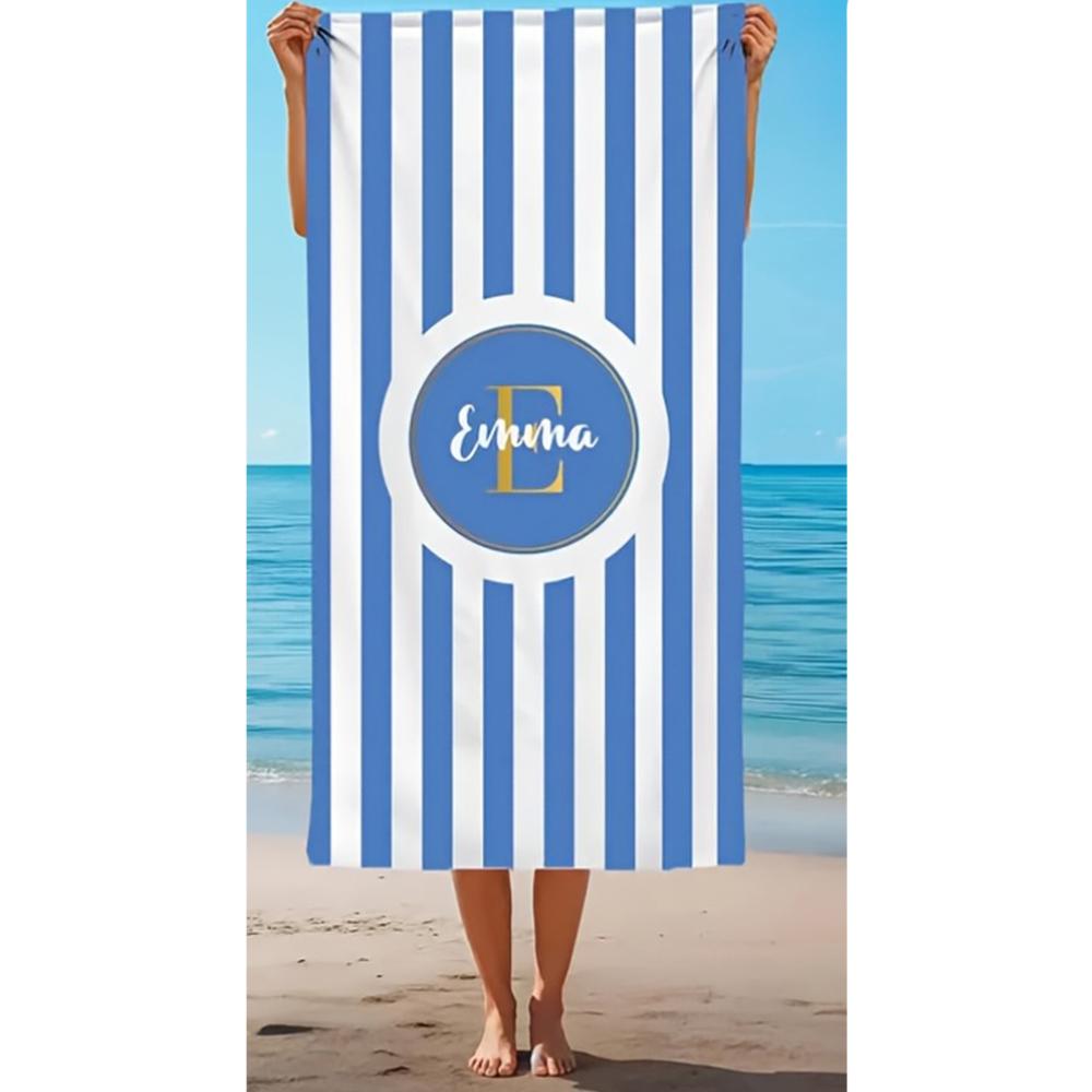 Personalized Beach Towel Custom Name/Logo Oversized Microfiber Quick-Dry Towel Summer Party Gift for Beach Swimming Bath Sports