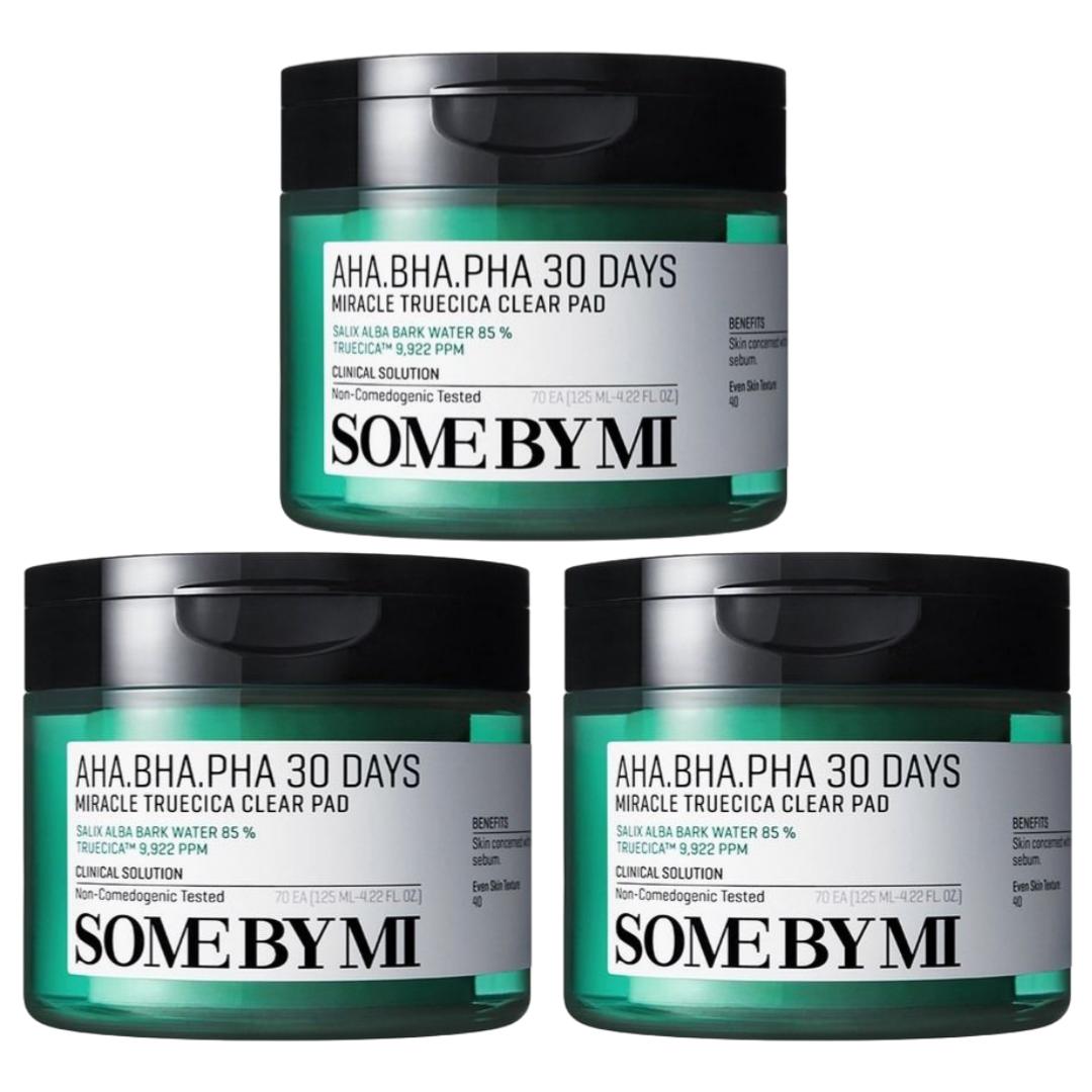 

SOME BY MI AHA BHA PHA 30 Days Miracle Truecica Clear Toner Pad 125 мл (70 шт.) 125ml (70 pieces) X 3PCS
