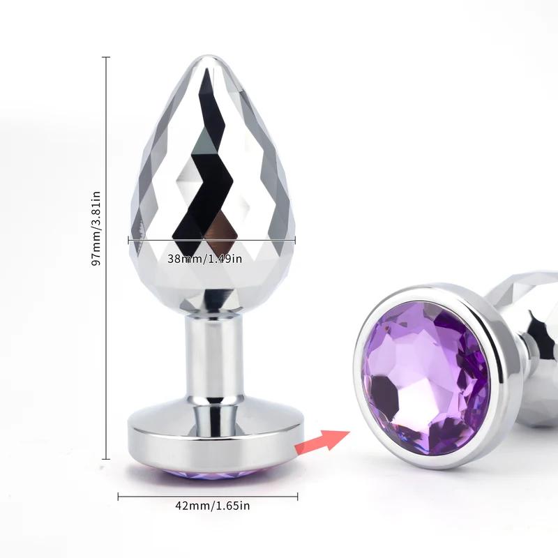 New Couples Small Anal Plug Round Shaped Crystal Metal Butt Plug Stimulator Prostate Massager Anus Sex Toys For Women and Men