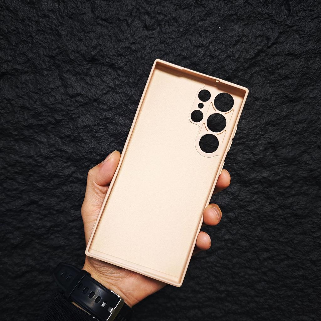 Samsung S24ultra Built In Velvet Cell Phone Case S23PLUS Imitation Liquid Silicone Cube Straight Edge Soft Shell