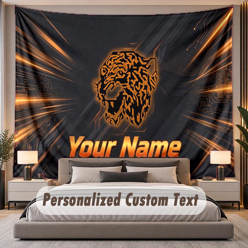 Custom Name Text Tapestry Hull FC Personalized Polyester Wall Tapestry For Bedroom And Room
