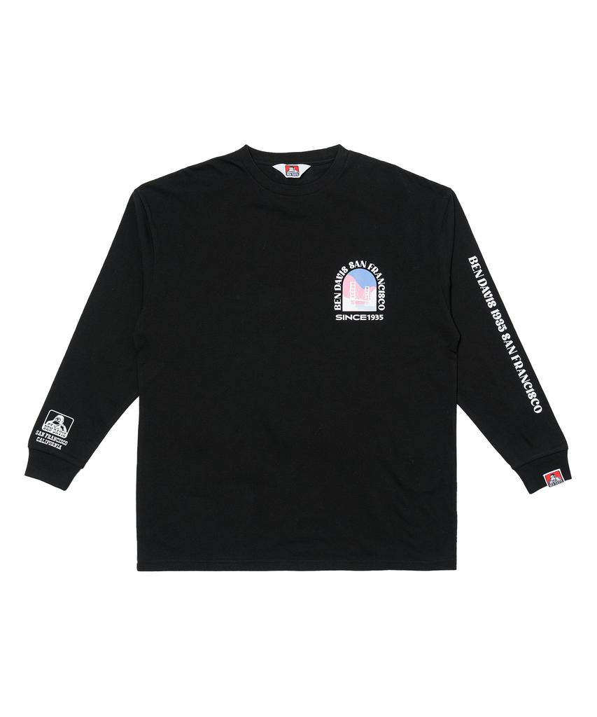 BEN DAVIS Original Arch Print Long Sleeve T-Shirt Black