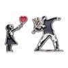 European Retro Love Heart Cartoon Alloy Brooch Badge