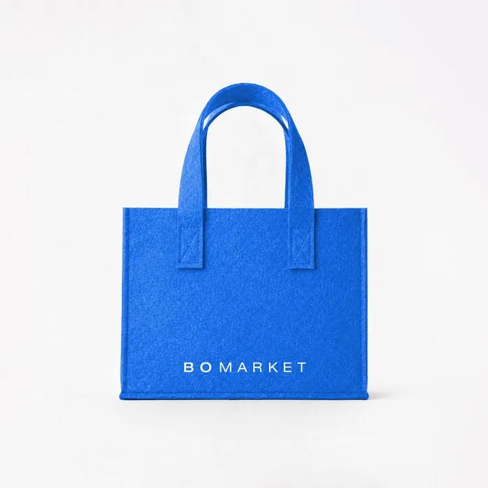 Bomarket Felt Wine Bag Blue