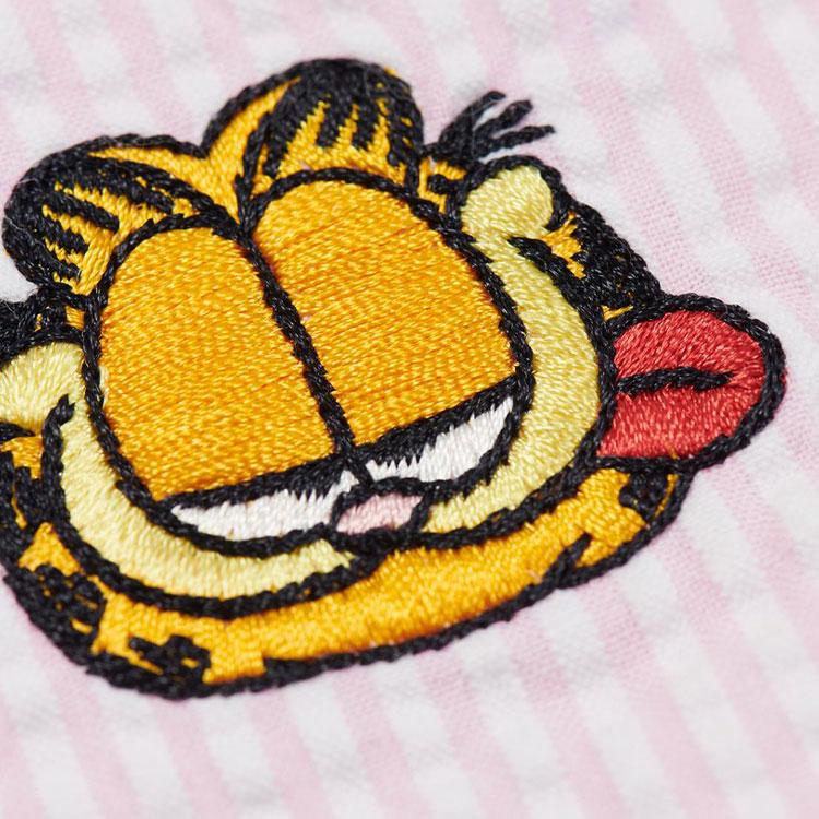 Palace FW21 Garfield Cartoon Embroidery Long Sleeve Shirt Unisex Tops Pink P21SHT001
