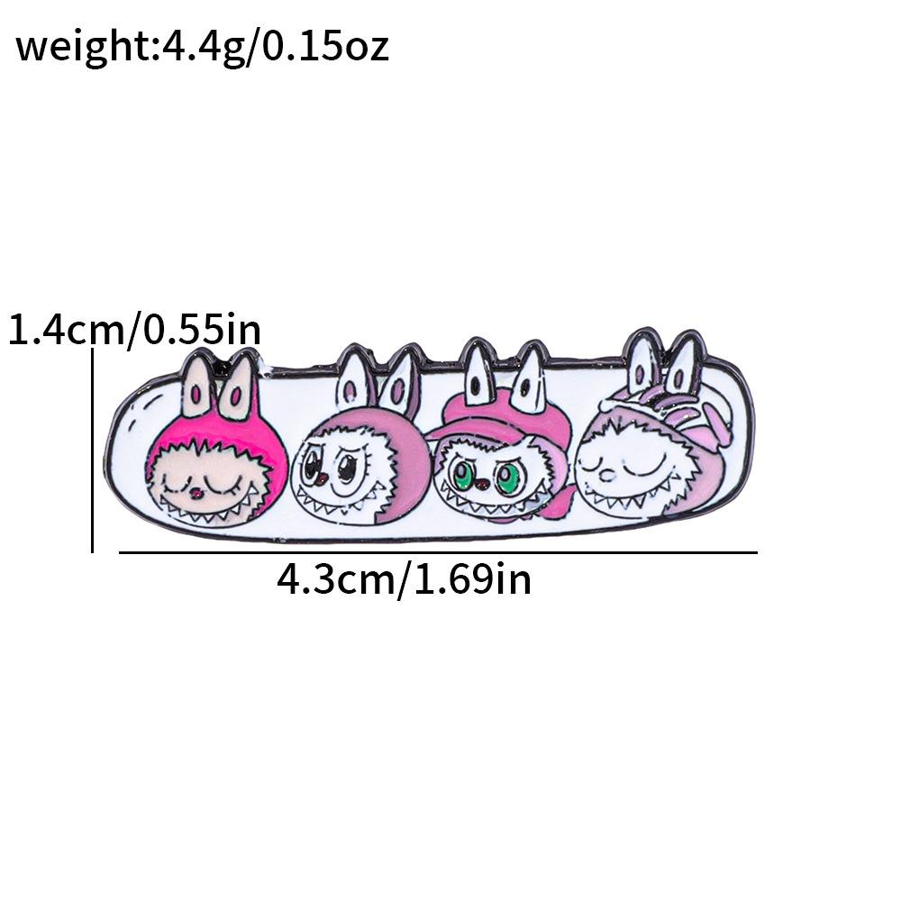 Креативная металлическая значок Labubu кролик сплав капельная брошь булавка украшение
