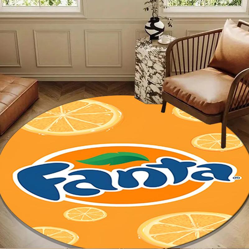 Fanta Orange Refreshment Round mat Home Decor, Chair rug For livingroom,Bedroom, doormat home decor Birthday Gift Christmas Gifts