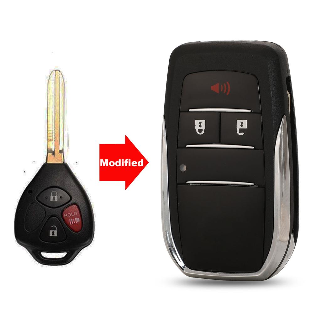 Jingyuqin Modifizierte 2/3/4 Tasten Autoschlüssel Gehäuse für Toyota Corolla Yaris Prado Tarago Camry RAV4 REIZ Crown Avalon Venza