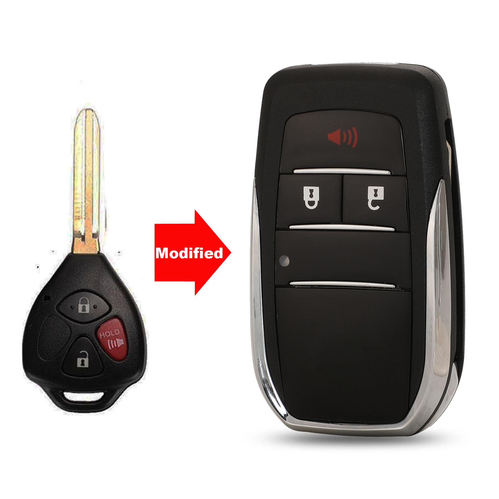 

jingyuqin модифицированный чехол для автомобильного ключа с 2/3/4 кнопками для Toyota Corolla Yaris Prado Tarago Camry RAV4 REIZ Crown Avalon Venza