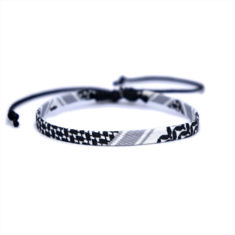 Handmade Ethnic Multi-Color Fabric Bracelet with Matching Arabian Headscarf