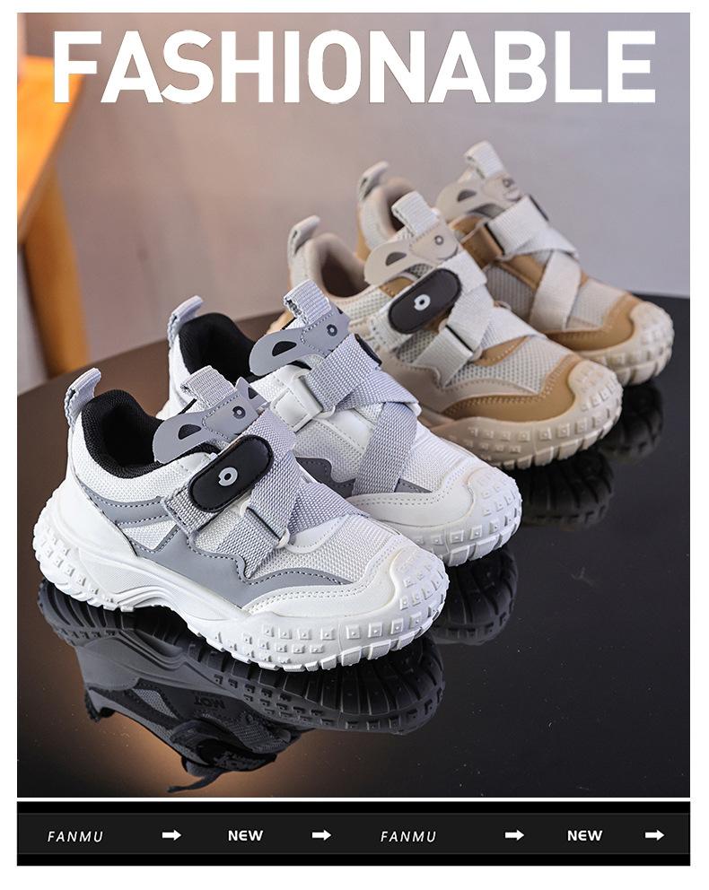 Girls shoes 2025 new autumn boys sports shoes mesh breathable fashion non-slip dad shoes soft-soled running shoes