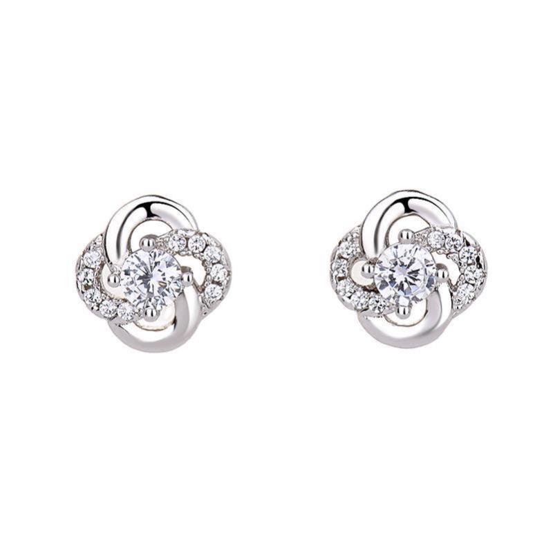 

Модные циркониевые серьги и темпераментный женский стиль, модные простые серьги с полыми элементами, инкрустированные бриллиантами белого золота