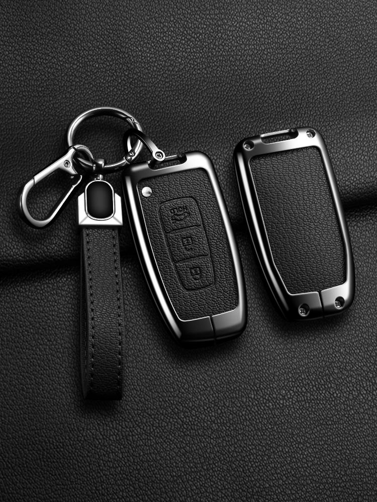Auto Smart Key Fob Cover Case Fit For Hyundai Genesis Coupe Sonata Ix35 Fit For Kia Forte Sportage K2 K5 New Alloy Genuine Leather Automotive Auto