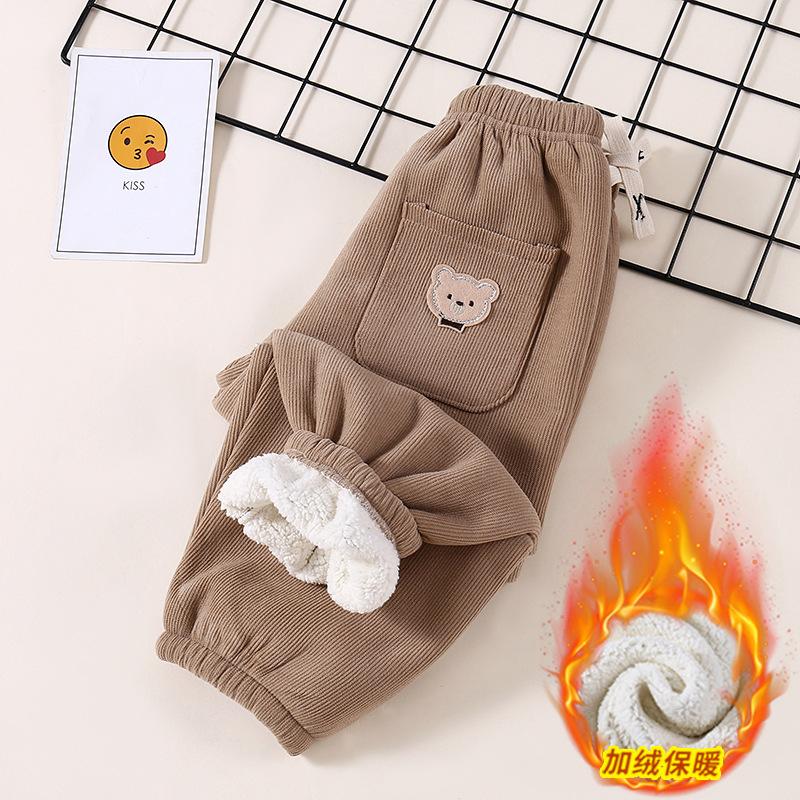 Pantaloni caldi pentru copii Toamna Iarna Fete Pantaloni ingrosi Bebeluși Băieți Drăguț ursuleț Copii Pantaloni casual Harem