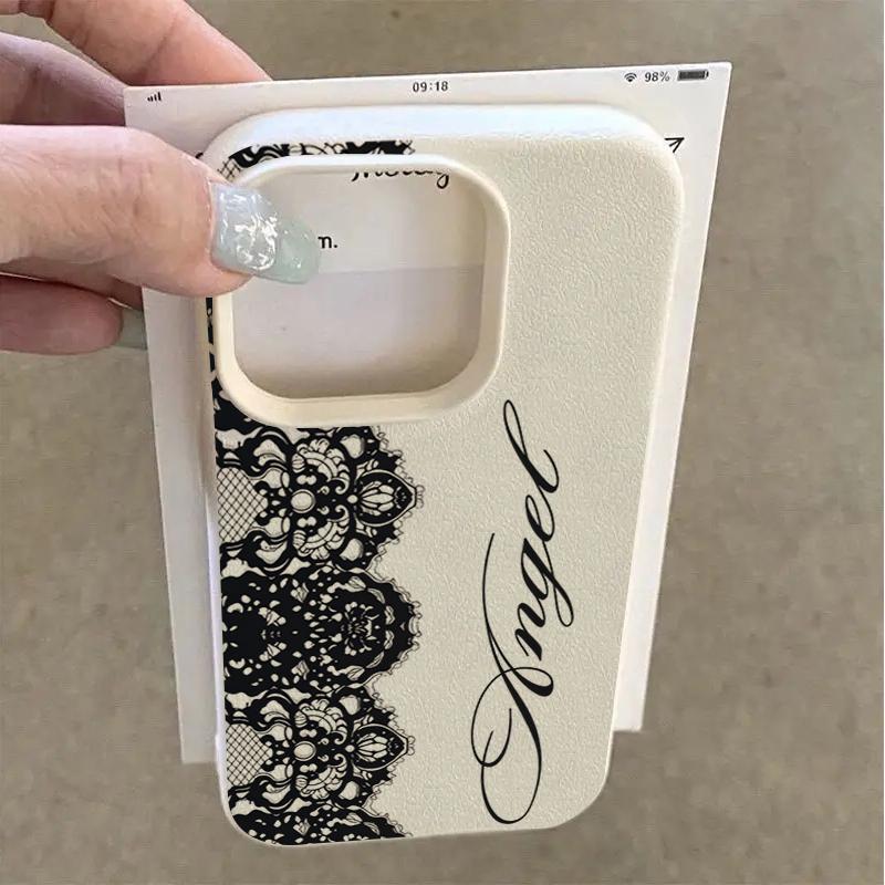 Vogue Black Left Lace English Phone Case For Samsung Galaxy S26 S25 S24 Ultra Plus S22 FE S23 A36 A26 A56 A16 A57 A37 A55 Cover