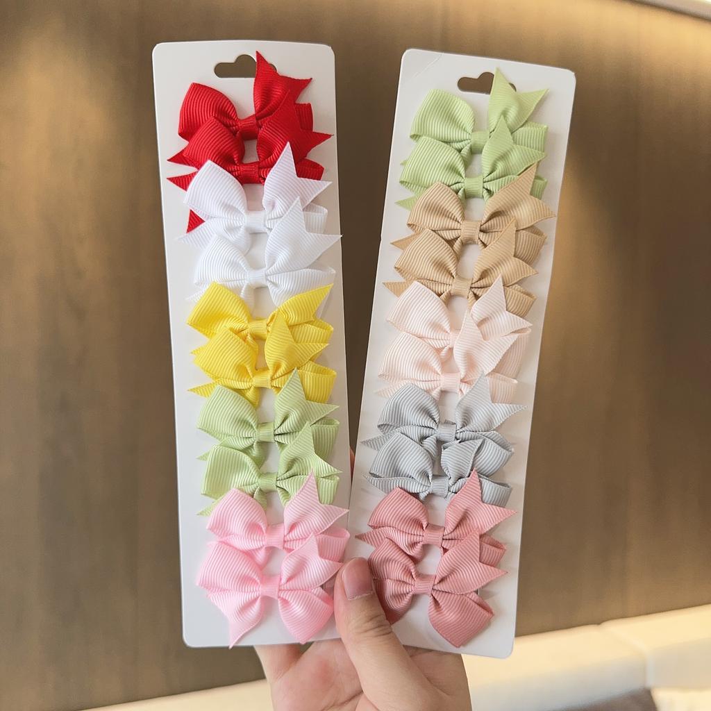 10pcs/lot Baby Girls Ribbon Bow Clips Hairpins Alligator Metal Hair Bows Clip Headwear Hairbows Hair Accessories Gift
