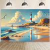 1 Stück Leuchtturm Möwe Sonne Strand Party Banner Hochzeit Geburtstag Dekorationen Feier Hintergrundtuch