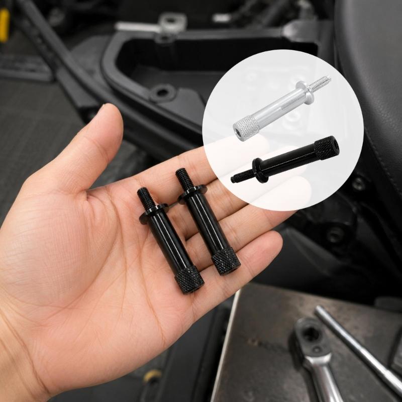 Aluminum Motorcycle Seat Fasteners with Machined Construction, Anodized Finish, Threaded Ends, and Knurled Grip Heads