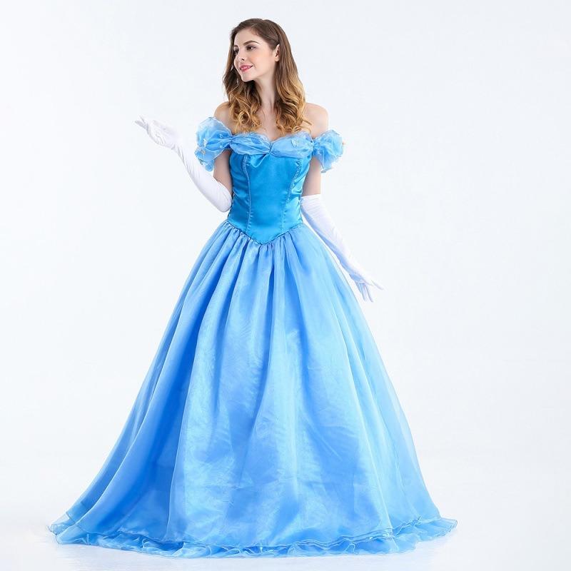 New Halloween Adult Cinderella Dress Masquerade Show Evening Dress Show Costumes