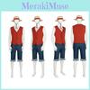 Authentisches One Piece Luffy Kostüm, Piratenkönig Cosplay Outfit für Halloween