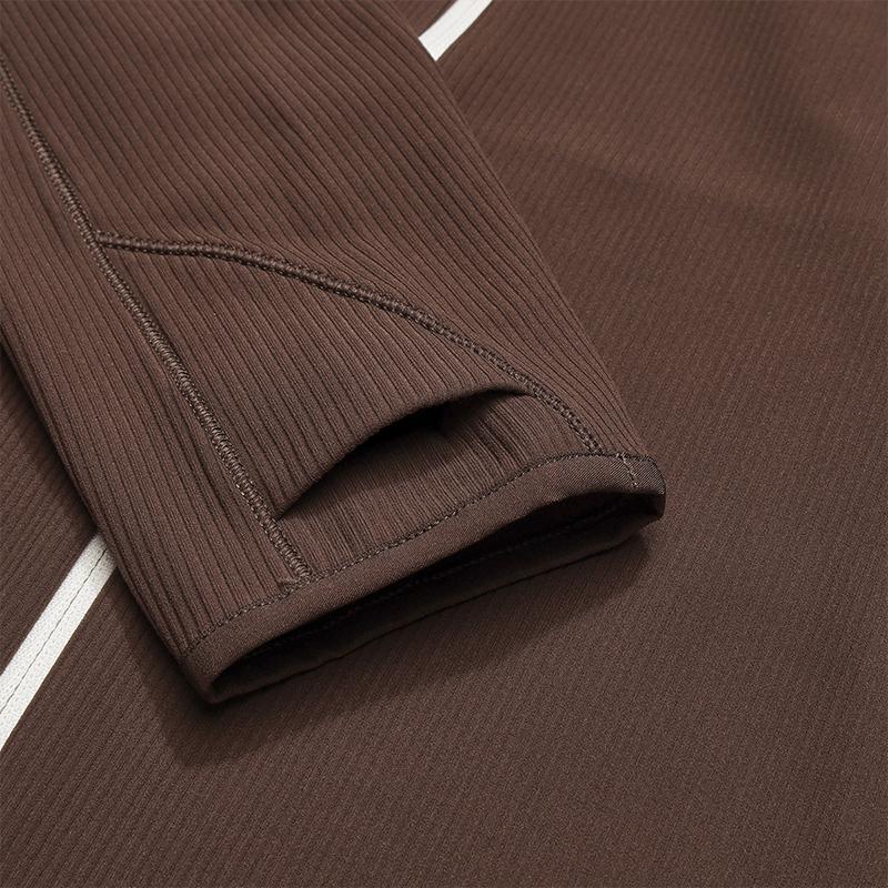 Fila Fitness Series Casual Retro Solid Color Slim Fit Stand Collar Zip Knit Top Women Tops A11W541502FBN