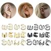 12Pcs 316L Stainless Steel Hollow Clip On Ear Cuff Earrings Non Piercing Hoops For Vacation Wear