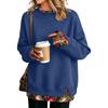 Women's Casual Printed Long Sleeve Oversized Two Piece Look Sweatshirt for Everyday Wear
