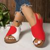Fashion Fashion Retro Fish Moouth Casual Wedge Heel Slippers for Women 2025 Summer Open Toes Comfortable Back Strap Chunky Beach Sandals