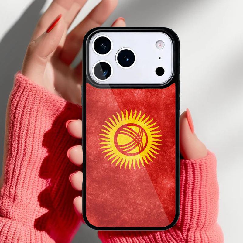 Kyrgyzstan Flag Phone Case for iPhone 17 16 15 14 13 Pro Max Back Cover for 12 11 Pro Coque