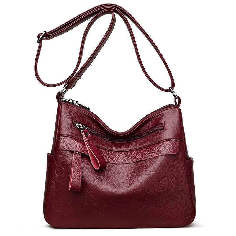 

Премиальная женская сумка-тоут и сумка-мессенджер весна-лето 2025 вино красного