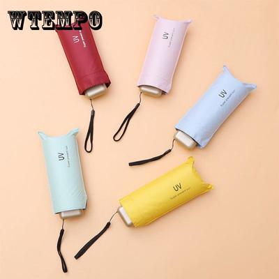 Mini paraguas ultraligero protección UV impermeable portátil lluvia y lluvia cápsula paraguas