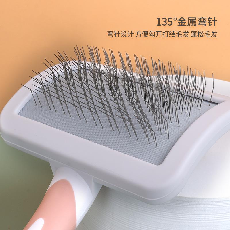 Dog Brush Stainless Steel Dogs Combs Massage Dog Grooming Brush Pet Hair Remover Cleaning Tools Soft Handle Cat Comb Brush Cat