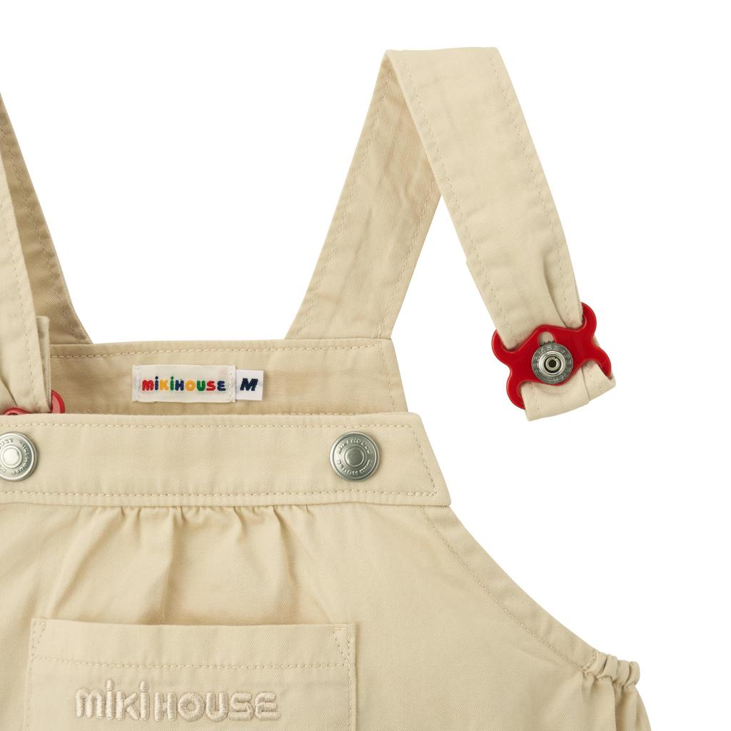 MIKI HOUSE Jumper Skirt, Logo, Solid Color, 100% Cotton, Girls' Baby/Kids' Clothing, Size S (70-80cm), Beige, 10-1829-685, Web Exclusive