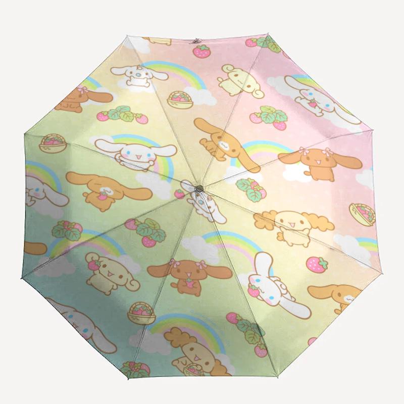 1pc Kuruomi Umbrella Portable Folding Umbrella Iron Frame Hole Bone Structure Outdoor Home Umbrella