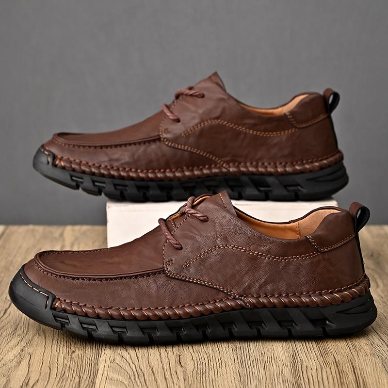 2025 Fashion Brand Handmade Sole Men's Outdoor Hiking Shoes High-quality Oxford Shoes Versatile Men's Leather Casual Shoes