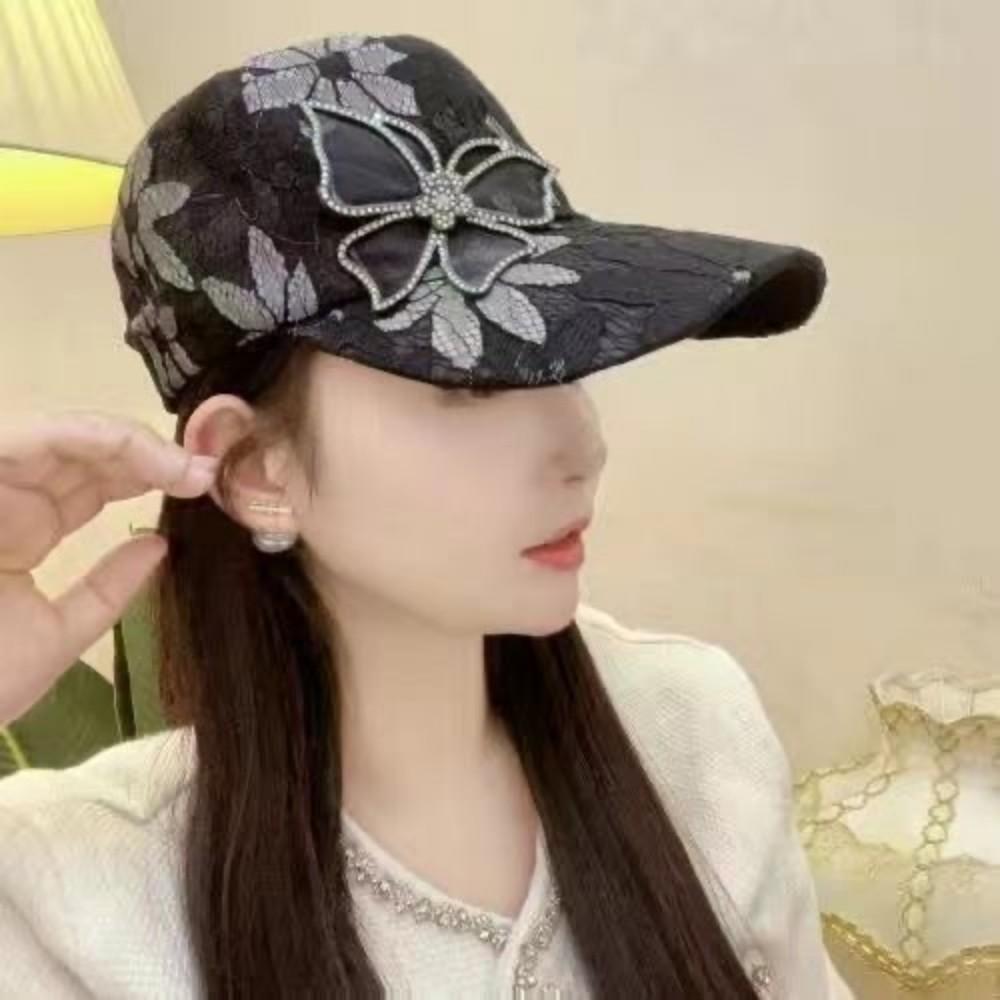 New Fashion Women Cap Butterfly Flower Pendant Baseball Cap Female Outdoor Adjustable Streetwear Summer Trucker Hat
