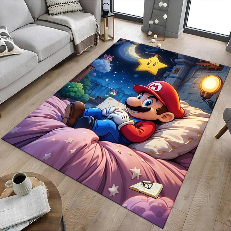 Mario Dreams Moonlight Carpet For Playroom Bedroom Living Room Sofa Home Decorkids Game Area Rug Nonslip Floor Mat