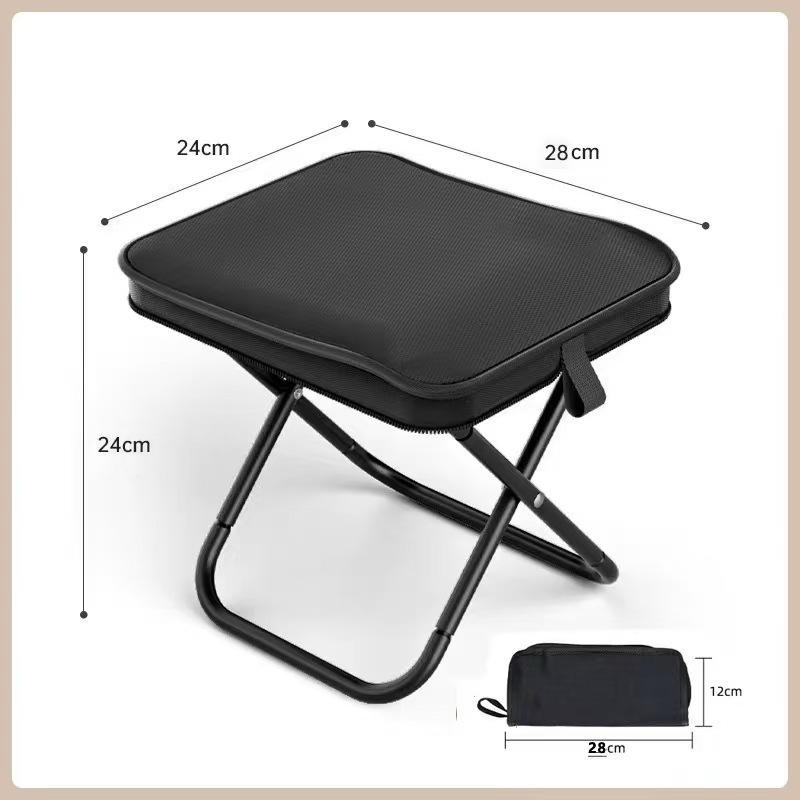 Chaise de Camping Pliante Portable et Tabouret Multifonctionnel avec Pochette pour Crayons