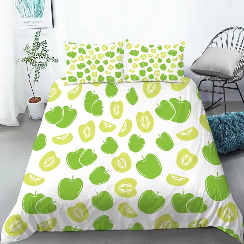 Kawaii Fruit Bedding Set For Kids Adults Bedroom Decor Lemon Watermelon Print Duvet Cover Set Twin Full Queen King Quilt Cover