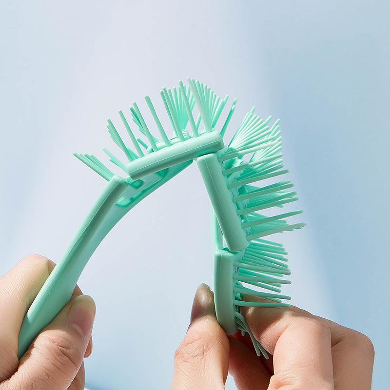 Wet Brush Curved Massage Comb with Flexible Bristles for Wet Hair - Available In Green, Pink, Blue,Purple and Black