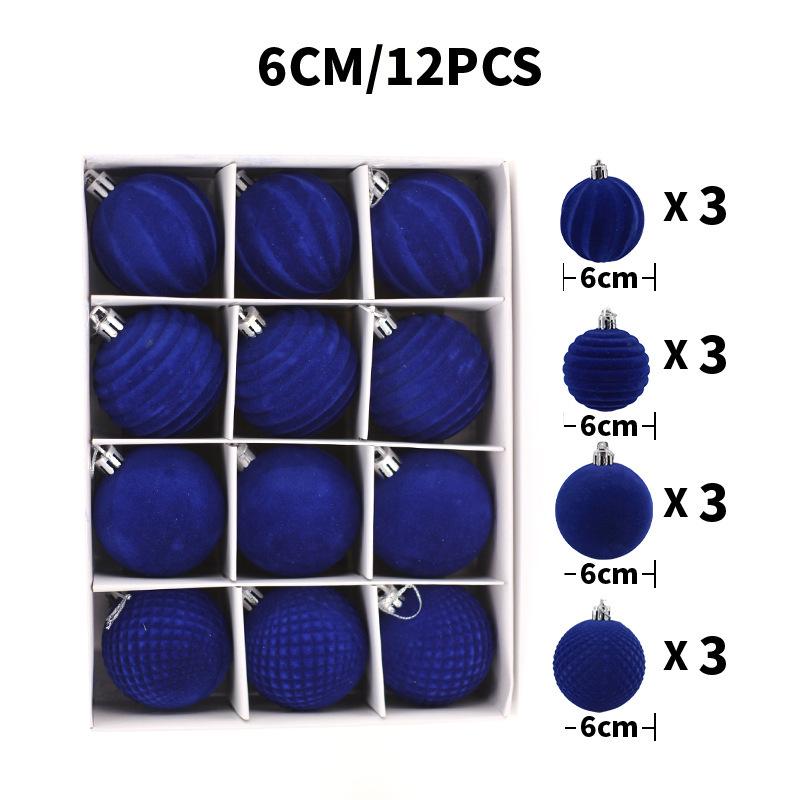 6cm Flocked Christmas Tree Ornaments - Exclusive Holiday Decorations