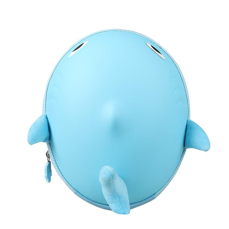 Whimsical Shark Character Hard Shell Backpack For Toddlers With Comfortable Shoulder Straps светло-синий