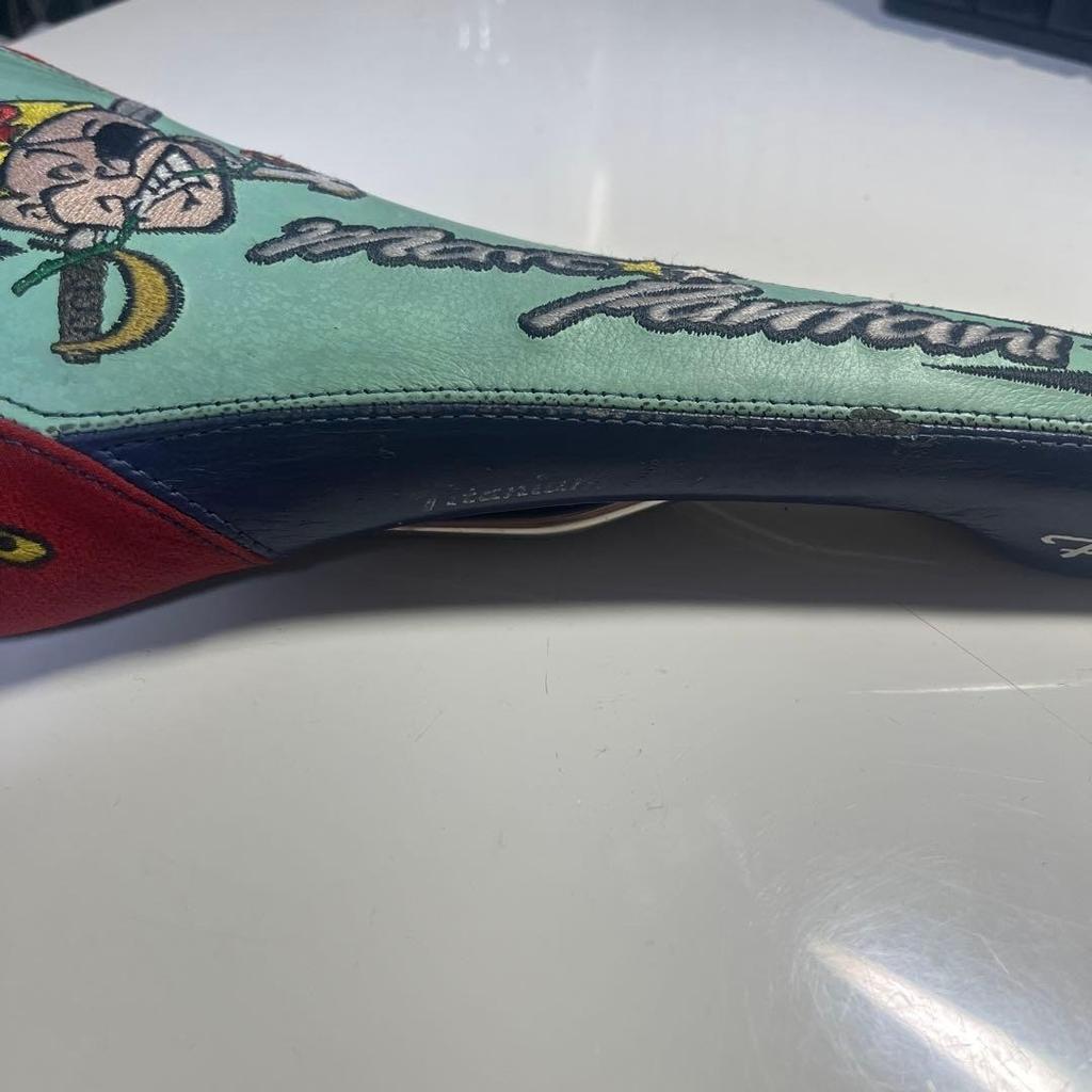 SELLE ITALIA Marco Pantani Flite Sillín Rieles de Titanio Pirata Bordado Raro