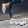 Spring 2025 new little white shoes women's casual flat-bottomed running sports single shoes women's shallow mouth versatile leather women's shoes tide