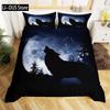 Dark Night Ocean Duvet Cover Seawater Bright Moon Sea Starry Night Sky Galaxy Reflection Comforter Cover Bedding Set Room Decor