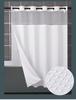 Solid Color Polka Dot Double Layer Waterproof Waffle Weave Shower Curtain with Large Built-in Rings