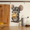 Cute Mouse Cheese Wall Sticker Self-Adhesive Removable Bedroom Hallway Home Decor