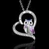 Women Necklace Heart Shape Dress Up Jewelry Owl Sculpture Bright Luster Necklace Fashion Gifts