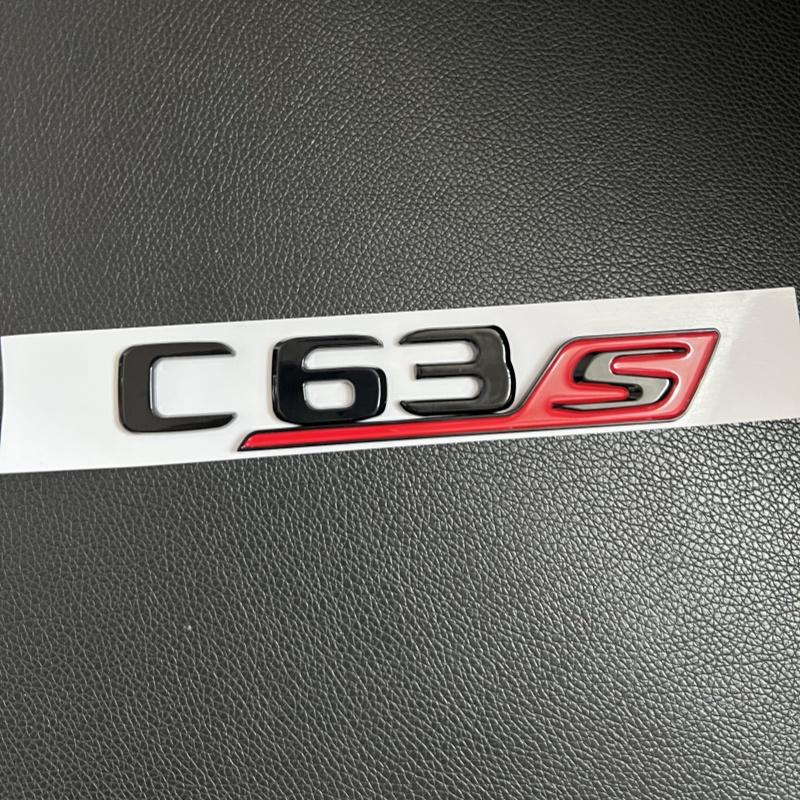 FCUI6 3D Black C63S Logo Letters V8 BITURBO Badge Car Rear Star Sticker Trunk AMG Emblem For Mercedes Benz AMG W205 C205 Accessories