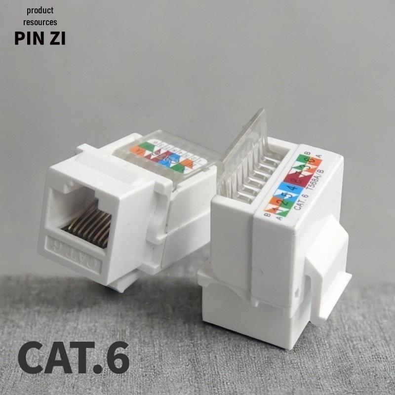 Cat6 RJ45 Gigabit Ethernet Tool-Free Network Jack and Socket with Integrated Cabling Plug.